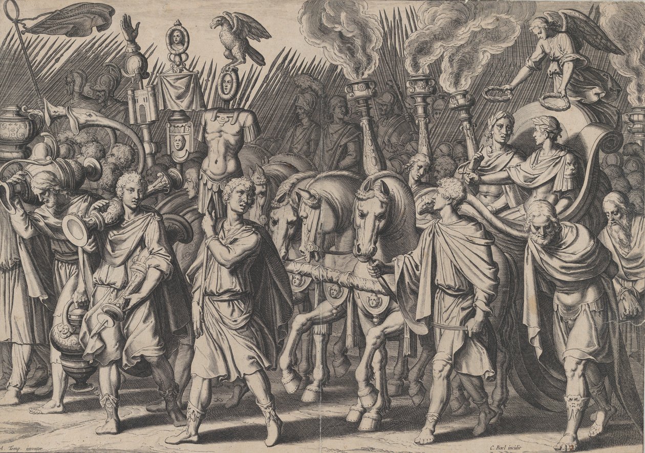 Planche 7 : Procession Triomphale après la Victoire sur les Turcs, des Triomphes de Charles V - Cornelis Boel