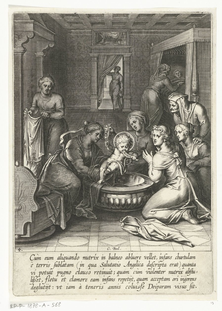 Thomas mange un papier avec Ave Maria, La vie de saint Thomas d