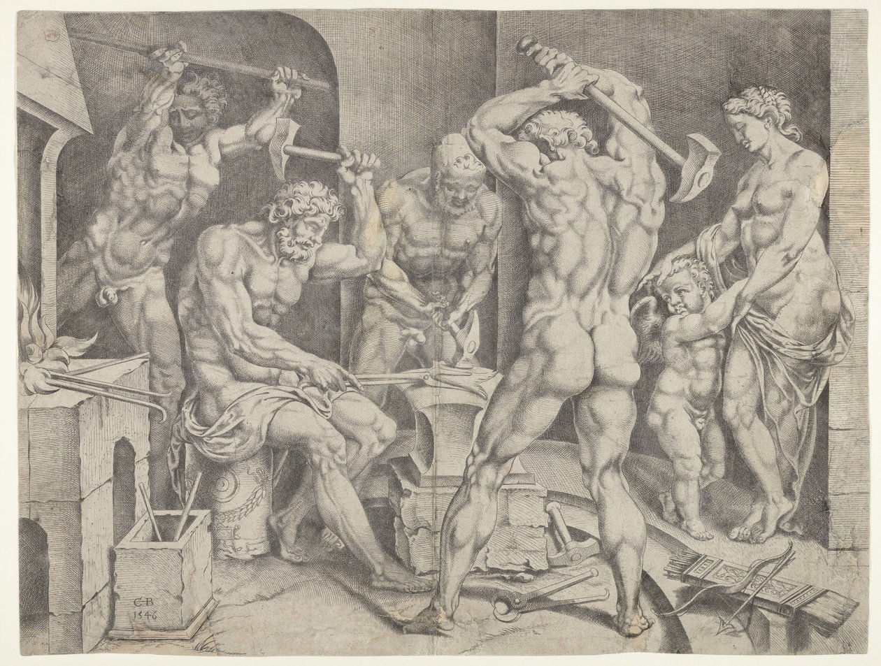La Forge de Vulcain - Cornelis Bos