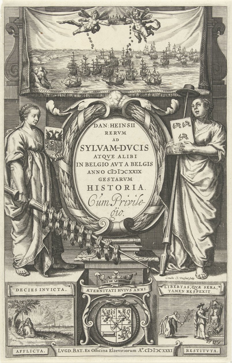 Page de titre pour : D. Heinsius, Rervm ad Sylvam-Dvcis atqve alibi in Belgio avt a Belgis anno M DCXXIX gestarvm historia. 1631 - Cornelis Claesz. Duysend
