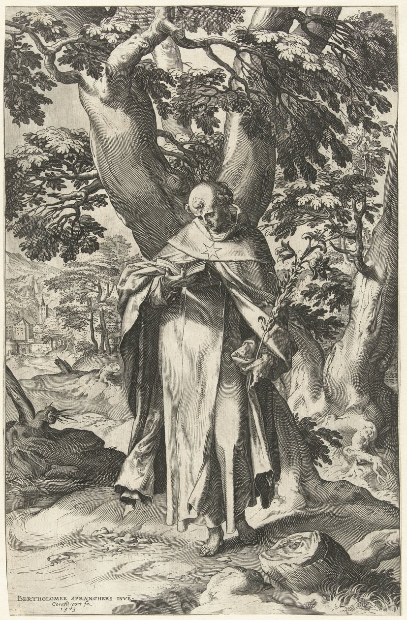 Saint Dominique, lisant un livre - Cornelis Cort