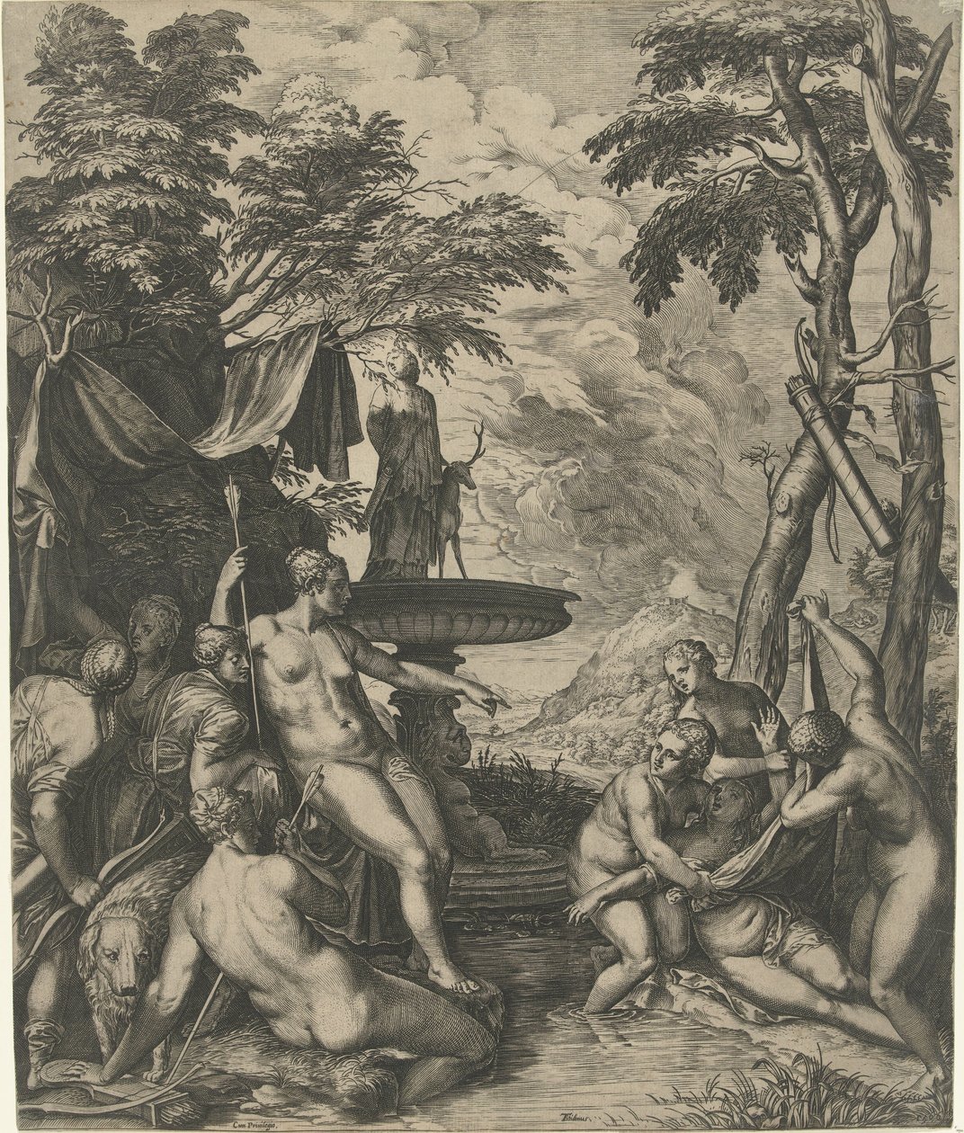 Diane découvre la grossesse de Callisto - Cornelis Cort