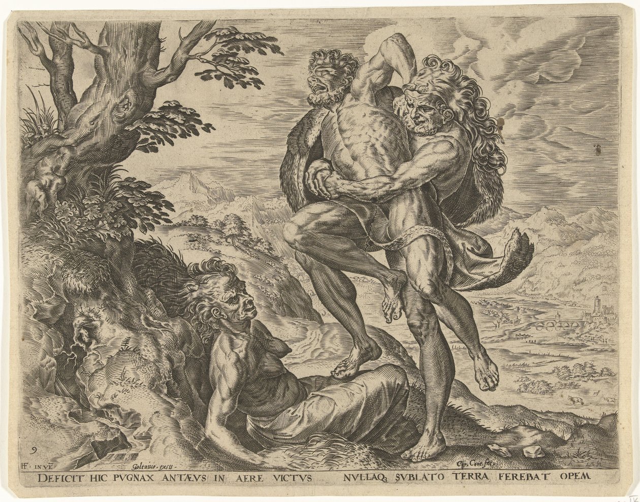 Hercule lutte avec Antée - Cornelis Cort