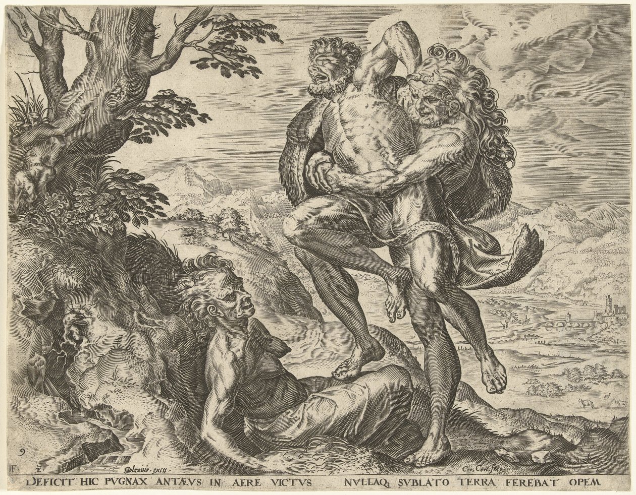 Hercule lutte avec Antée - Cornelis Cort