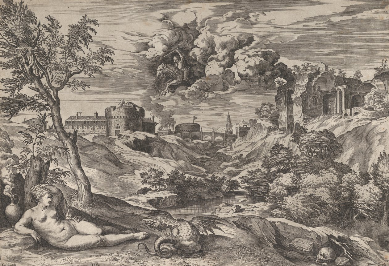 Ruggiero sauvant Angelica, 1565 - Cornelis Cort