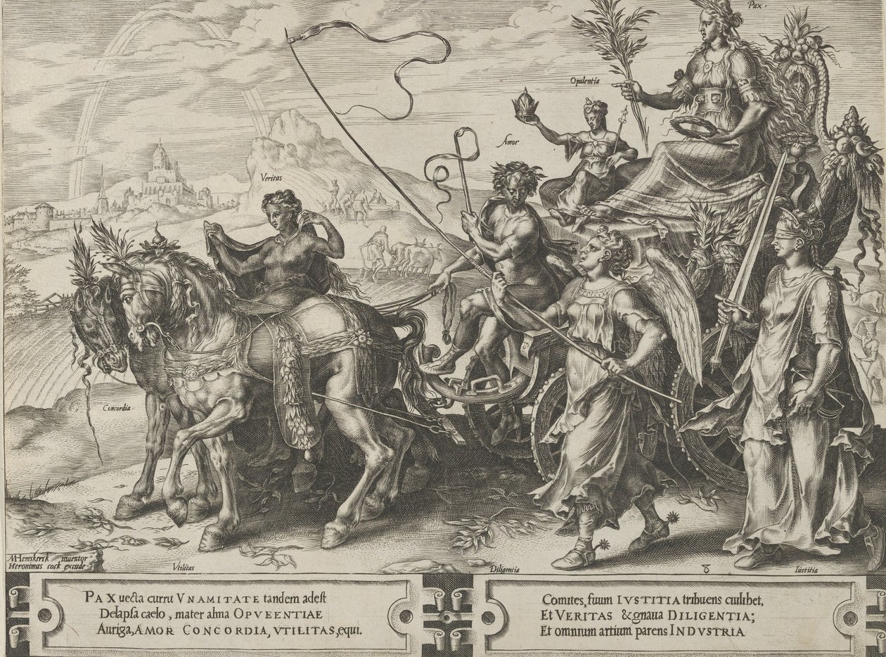 Le Triomphe de la Paix, du Cycle des Vicissitudes des Affaires Humaines, planche 8 - Cornelis Cort