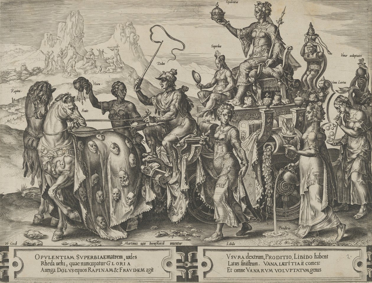 Le triomphe des richesses, du Cycle des vicissitudes des affaires humaines, planche 2, 1564 - Cornelis Cort