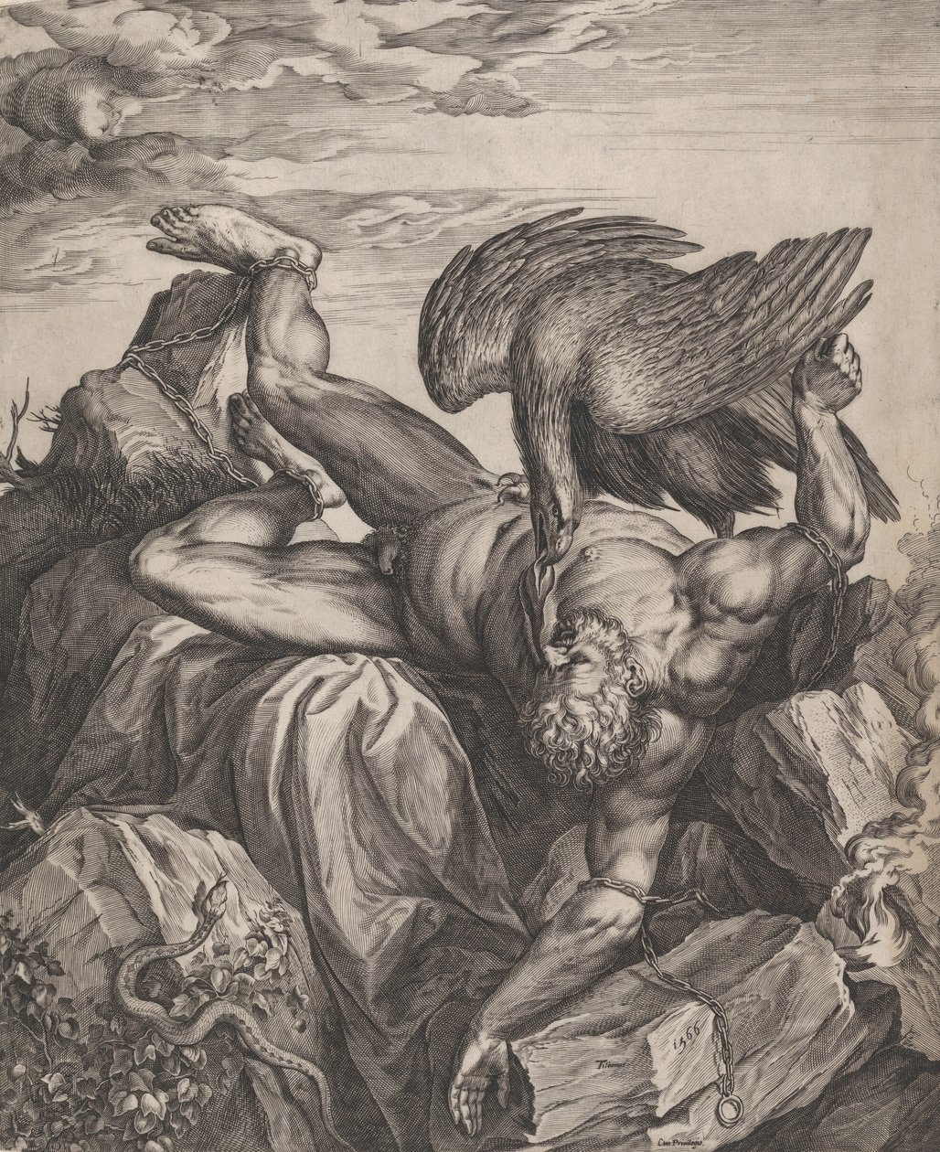 Tityus puni en enfer - Cornelis Cort