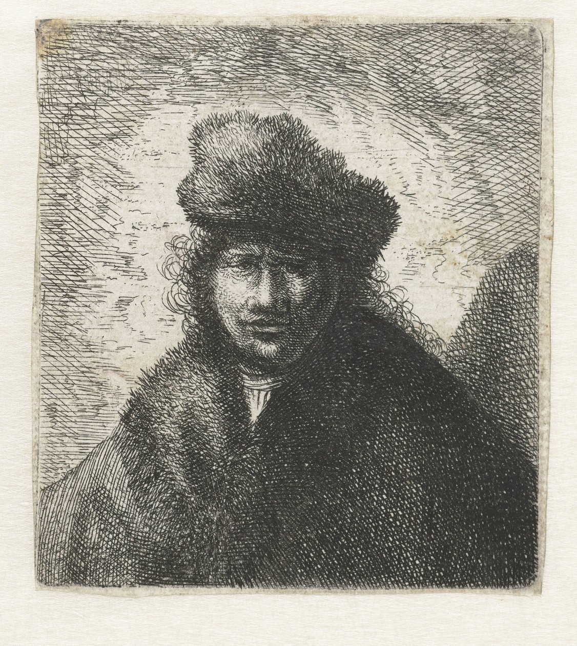 Autoportrait avec un bonnet de fourrure incliné : buste - Cornelis Danckerts (I) (possibly)
