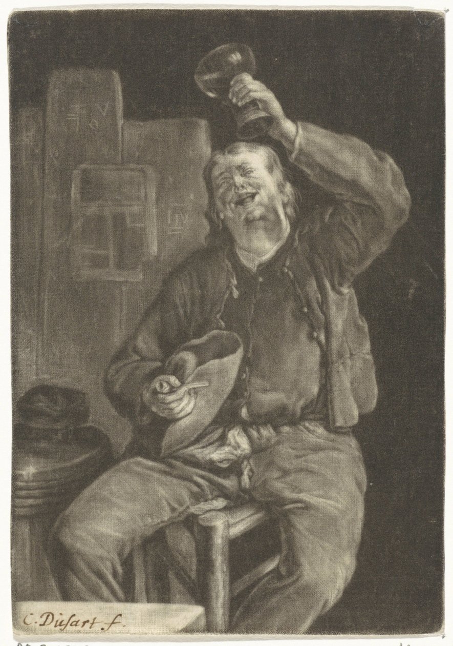 Buveur riant - Cornelis Dusart