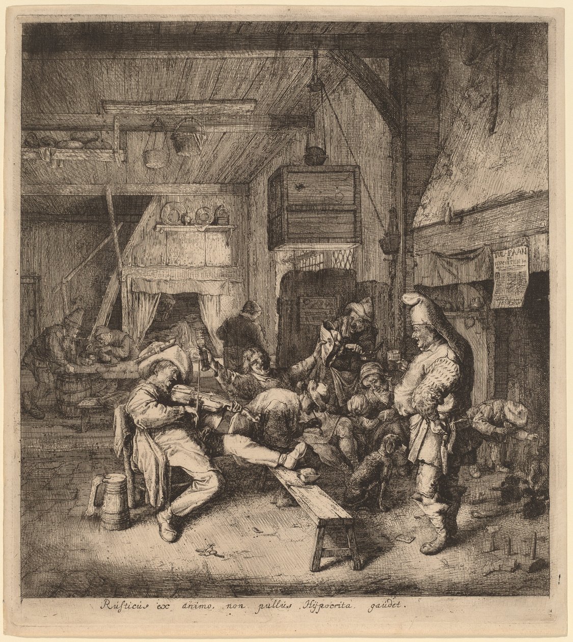Joueur de violon assis dans une taverne - Cornelis Dusart