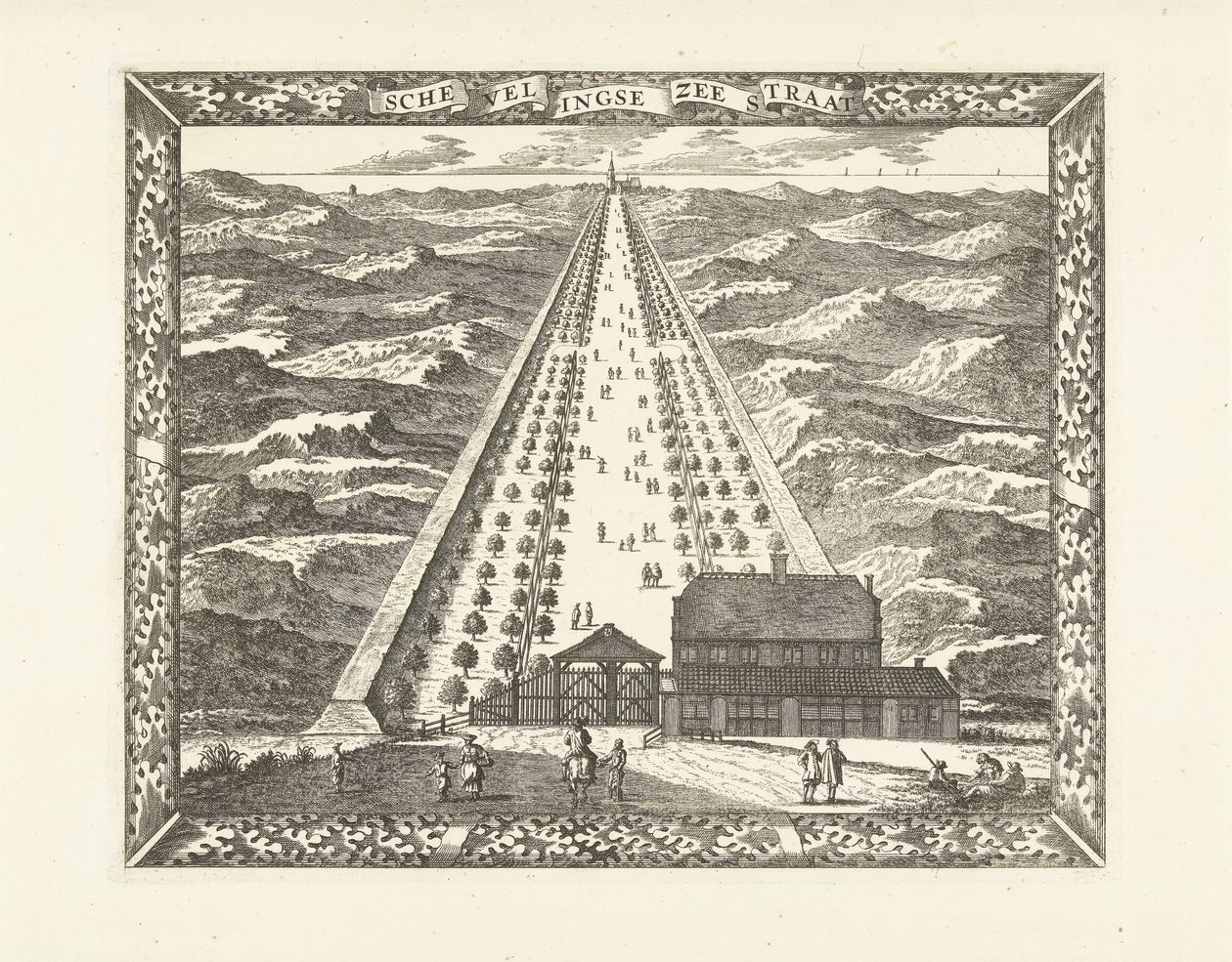 Vue de la Zeestraat de Scheveningen (Scheveningseweg) - Cornelis Elandts