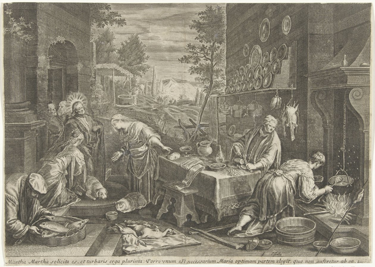 Christ dans la maison de Marthe et Marie - Cornelis Galle (I)