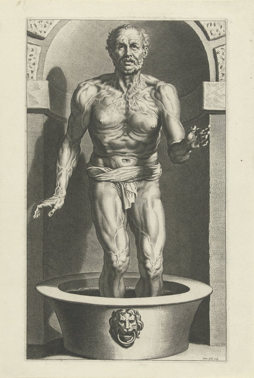 Sénèque debout, les pieds dans le bain - Cornelis Galle (I)