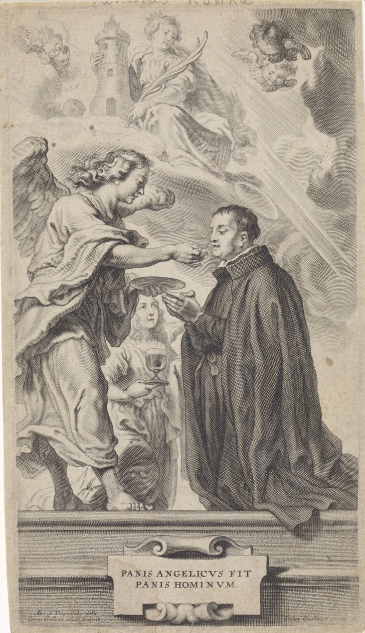 Communion de Saint Stanislas Kostka (?) avec un ange - Cornelis Galle (II)