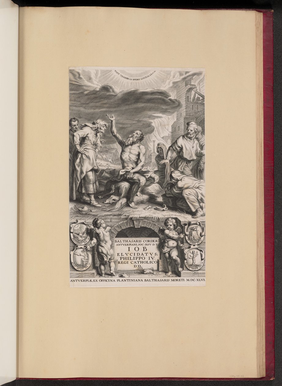 Page de titre pour Balthasar Cordier, Iob Elvcidatvs - Cornelis Galle II after Abraham van Diepenbeeck