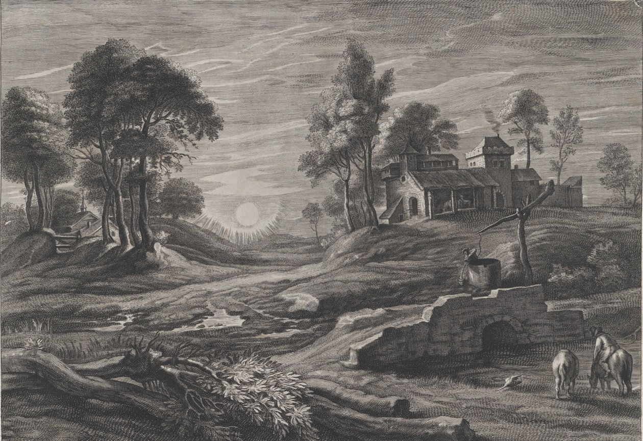 Paysage avec puits - Cornelis Galle I