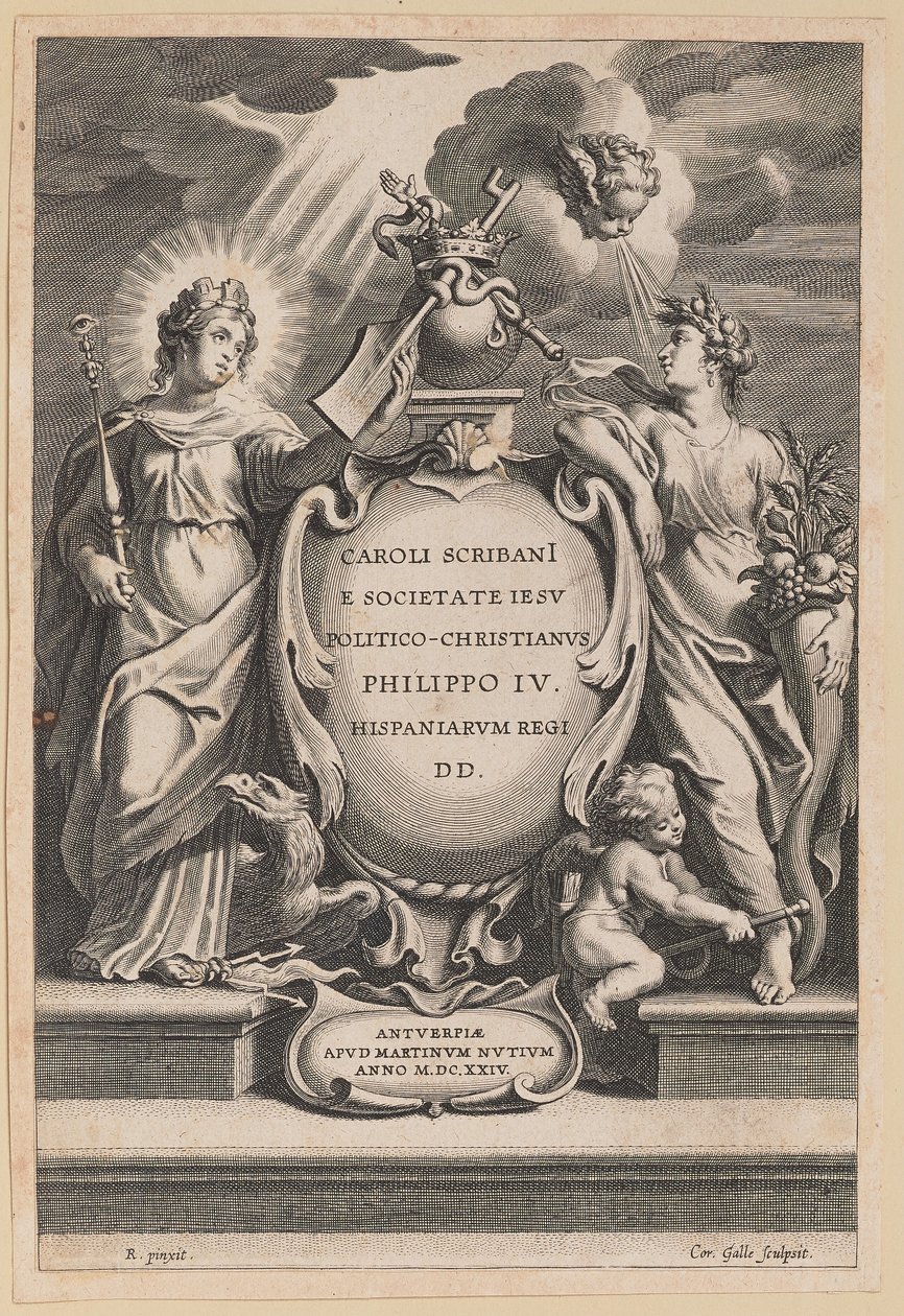 Page de titre pour Carolus Scribani, Politico-Christianus - Cornelis Galle I after Sir Peter Paul Rubens