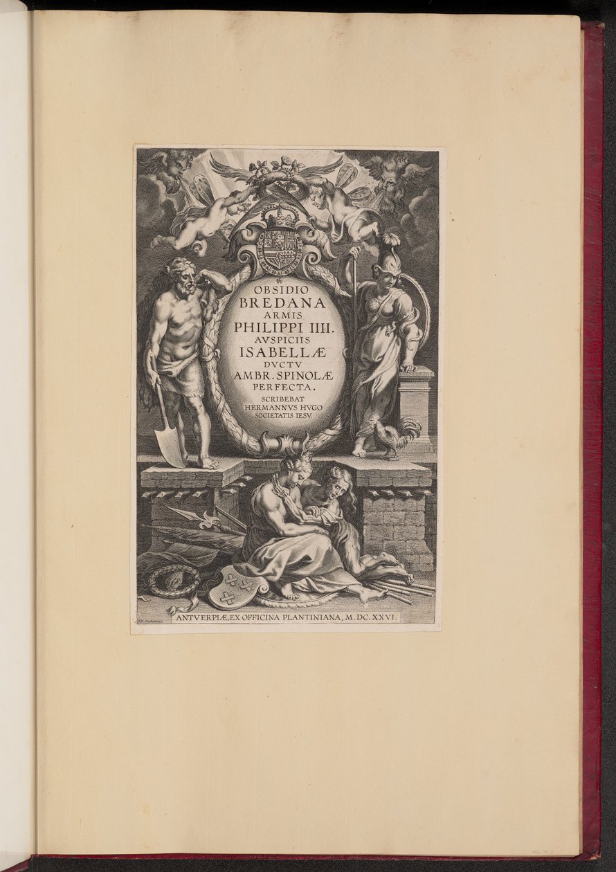 Page de titre pour "Obsidio Bredana" de Herman Hugo - Cornelis Galle I after Sir Peter Paul Rubens