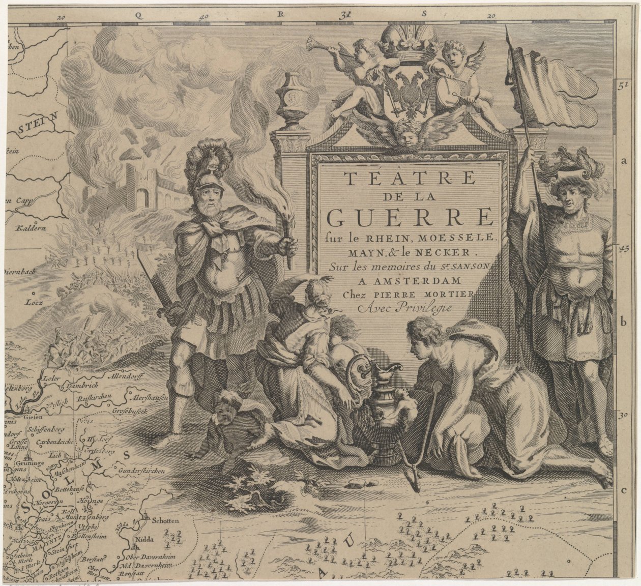 Carte de la région de Solms entre Marburg et Francfort-sur-le-Main en Allemagne (feuille en haut à droite) - Cornelis Huyberts