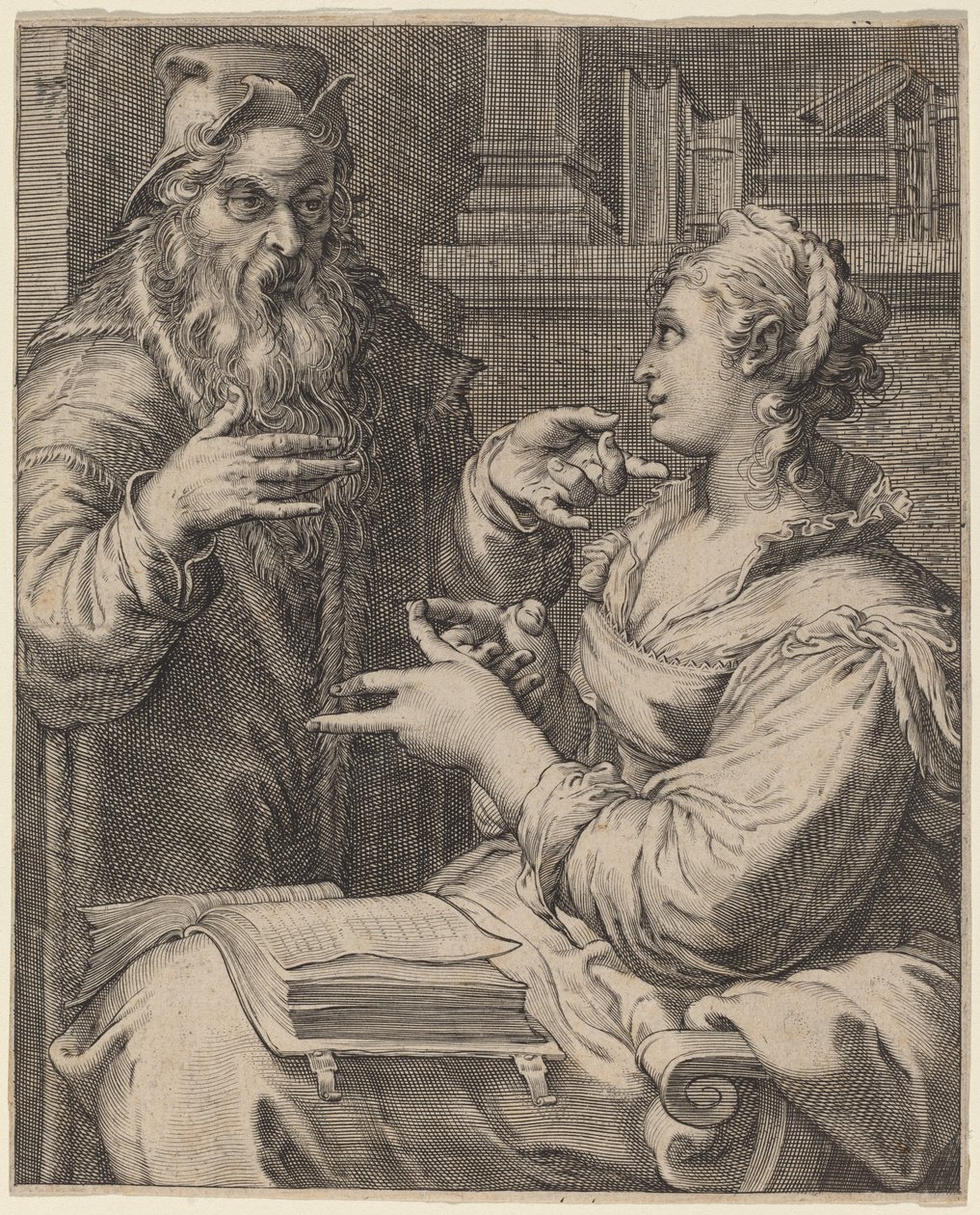 Philosophie - Cornelis Jacobsz Drebbel, after Hendrik Goltzius