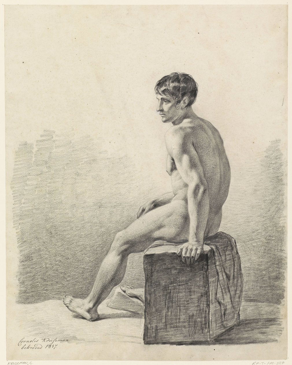 Nu masculin assis - Cornelis Kruseman