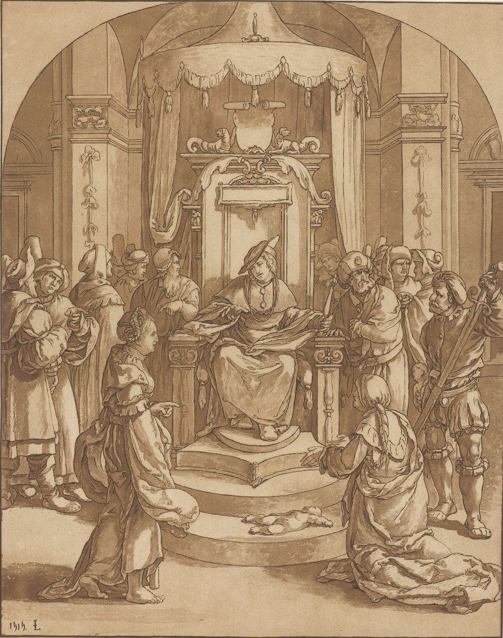Jugement de Salomon - Cornelis Ploos van Amstel (signed by artist)