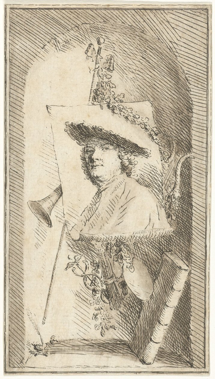 Autoportrait de Cornelis Ploos van Amstel - Cornelis Ploos van Amstel (signed by artist)