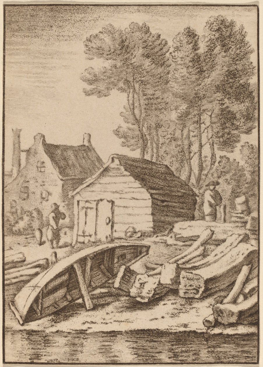Chantier naval, 1761, publié en 1765 - Cornelis Ploos van Amstel