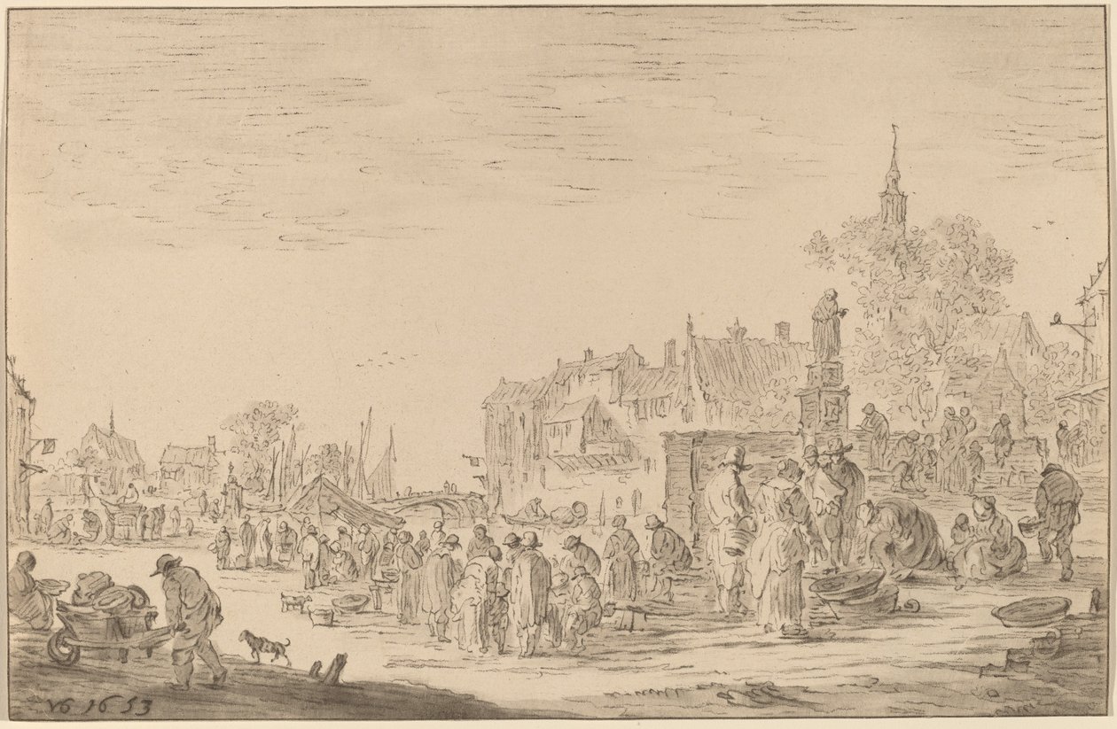Marché aux poissons - Cornelis Ploos van Amstel after Jan