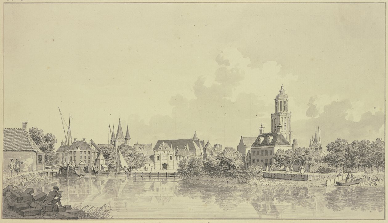 Vue du port de Zwolle - Cornelis Pronk