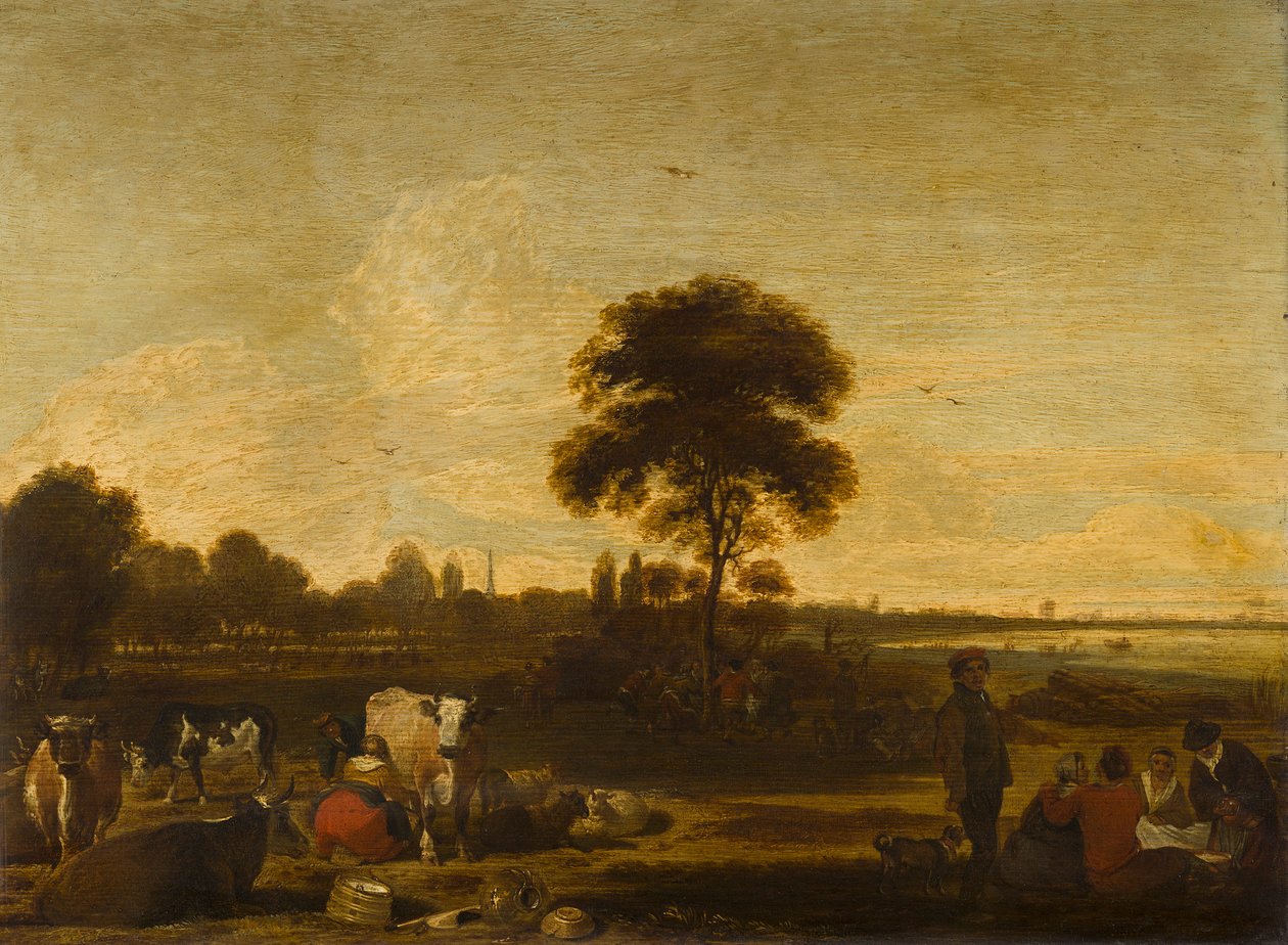 Paysage avec bergers et bétail - Cornelis Saftleven
