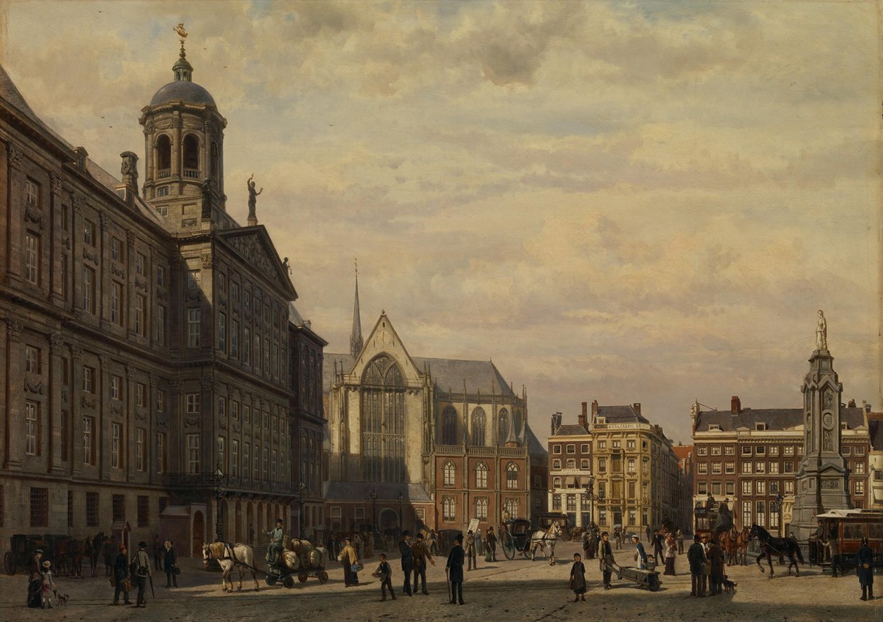 La place du Dam en été - Cornelis Springer