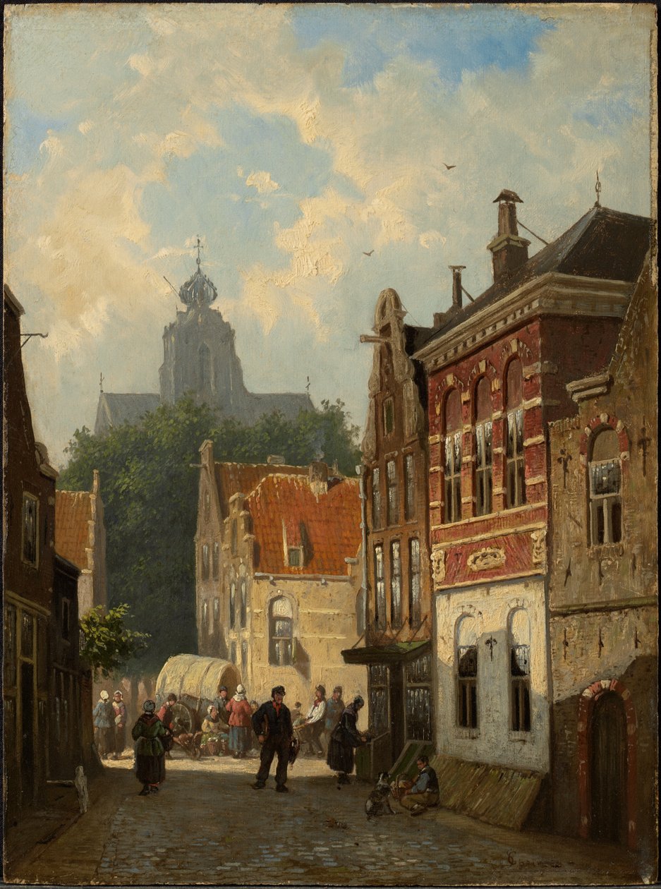 Scène de rue hollandaise - Cornelis Springer