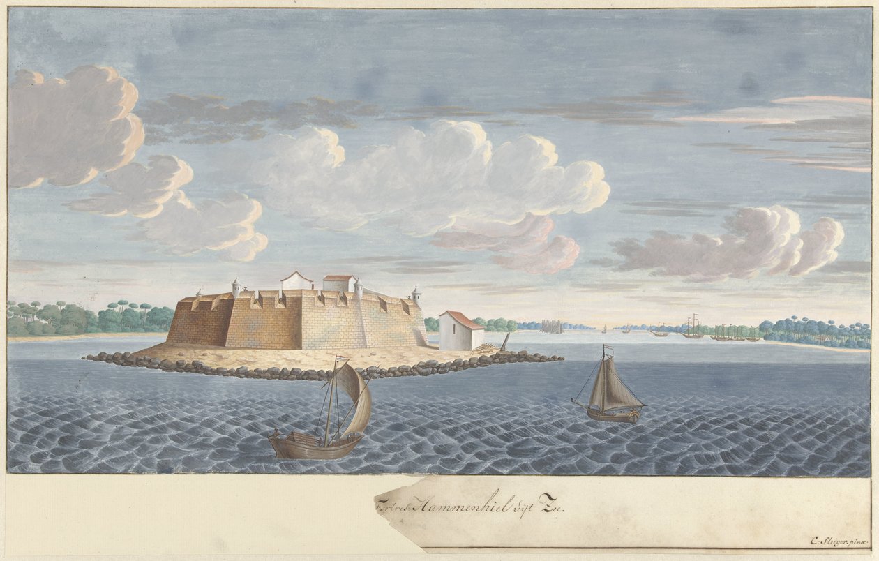 Fort Hammenhiel à Ceylan, vu de la mer - Cornelis Steiger