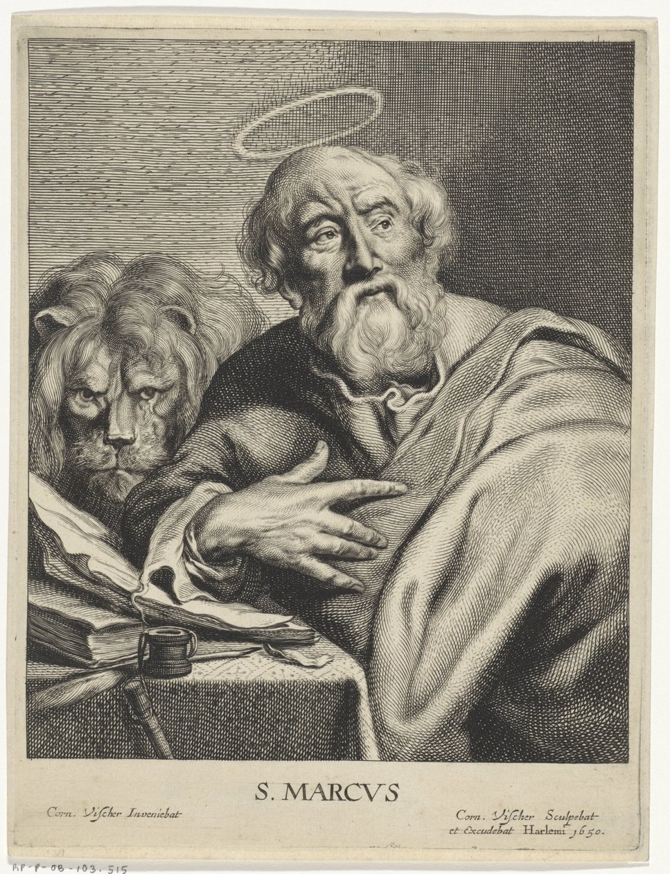 Évangéliste Marc avec lion - Cornelis Visscher (II)