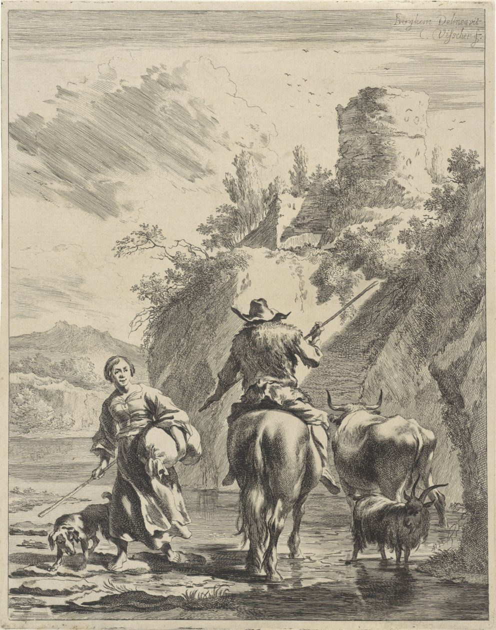 Berger et bergère près d
