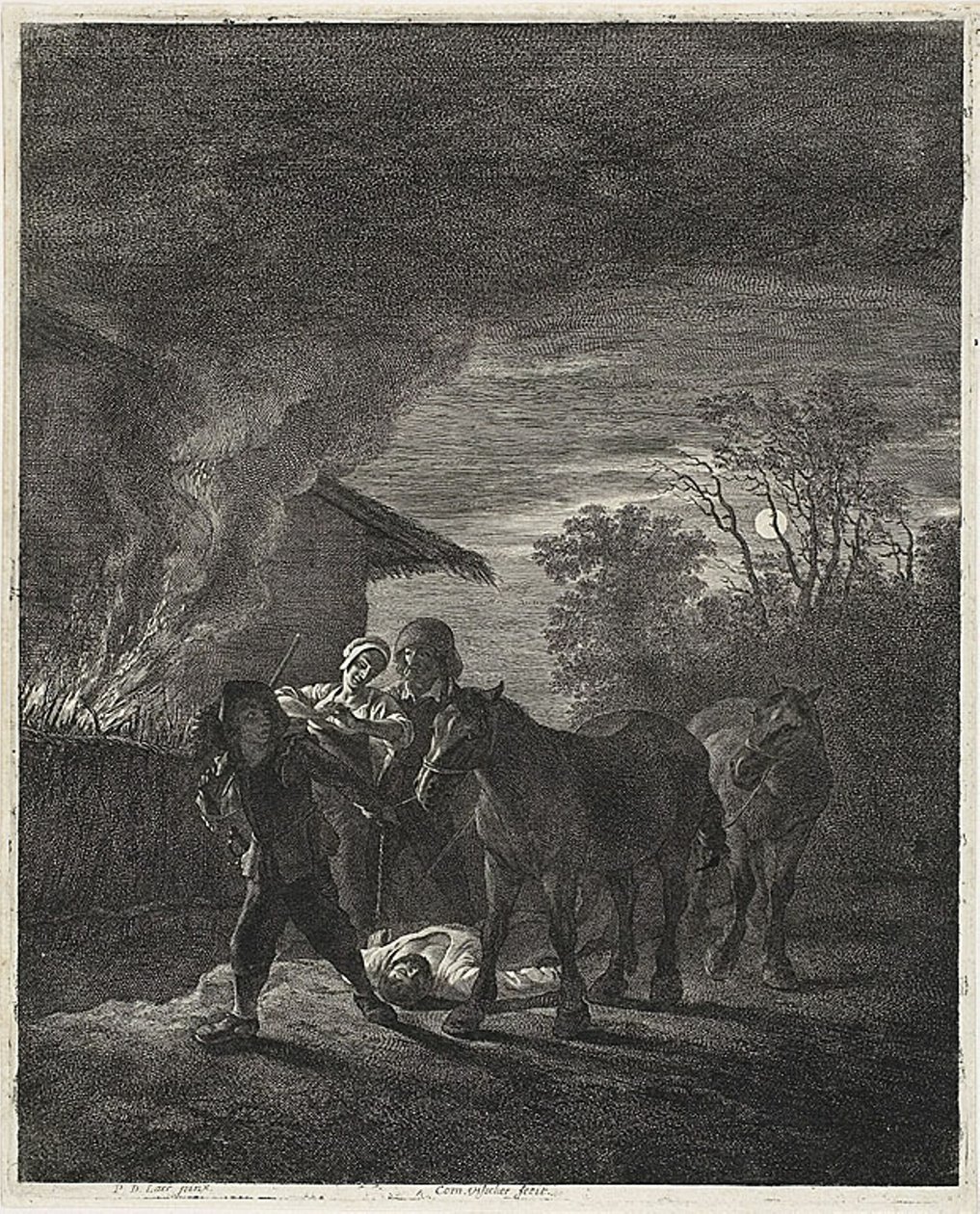 Une scène au clair de lune - Cornelis Visscher