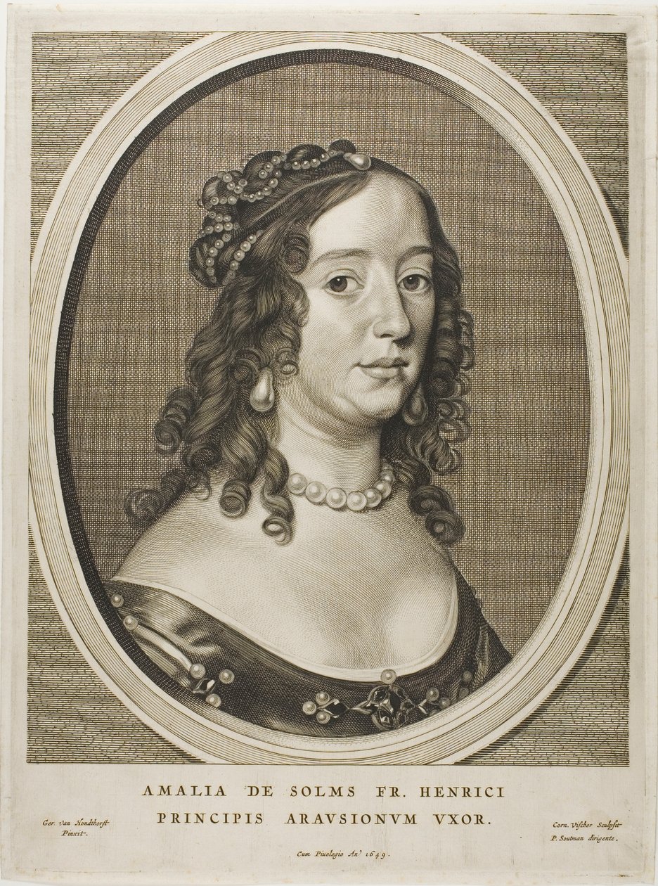 Amalia van Solms, épouse de Frederick Henry, extrait de Nine Portraits - Cornelis Visscher