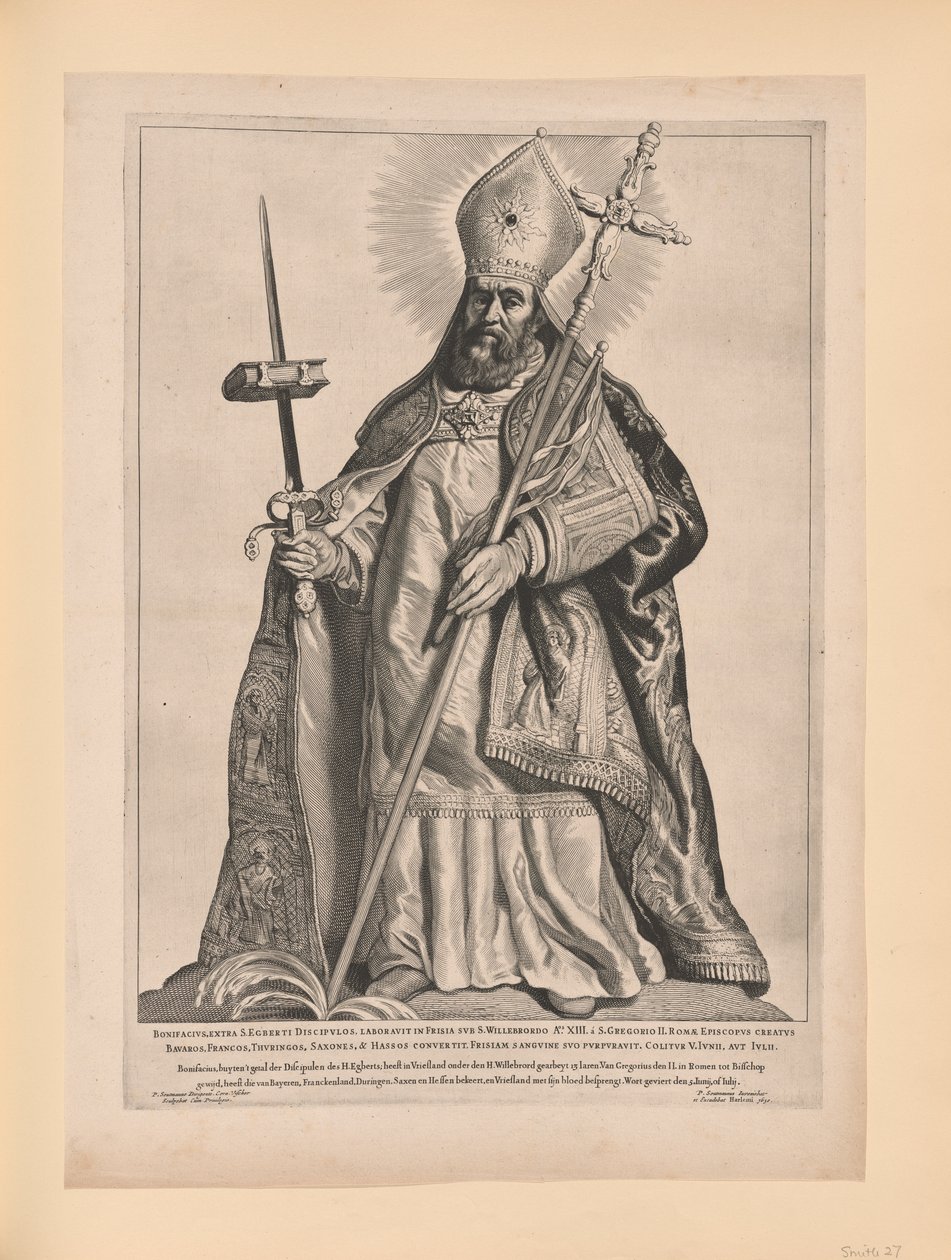 Saint Boniface, extrait de Saints des Pays-Bas du Nord et du Sud - Cornelis Visscher