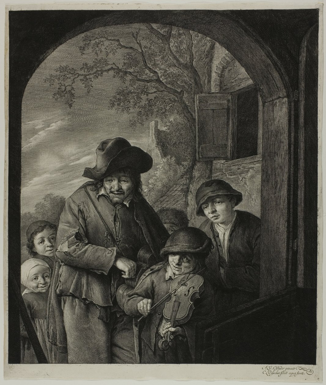Le joueur de vielle à roue - Cornelis Visscher