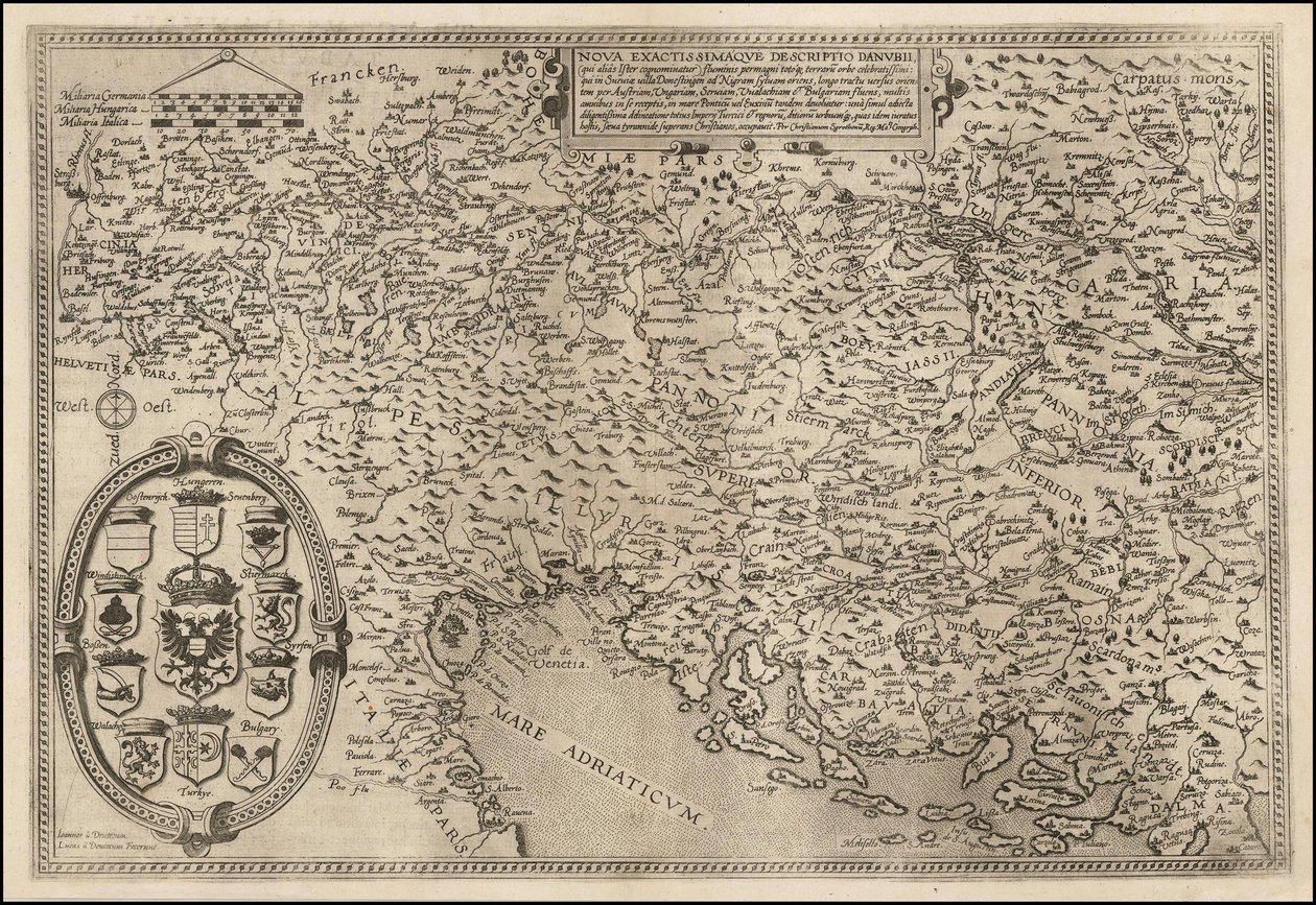 Carte du Danube de 1593 par Cornelis de Jode - Cornelis de Jode