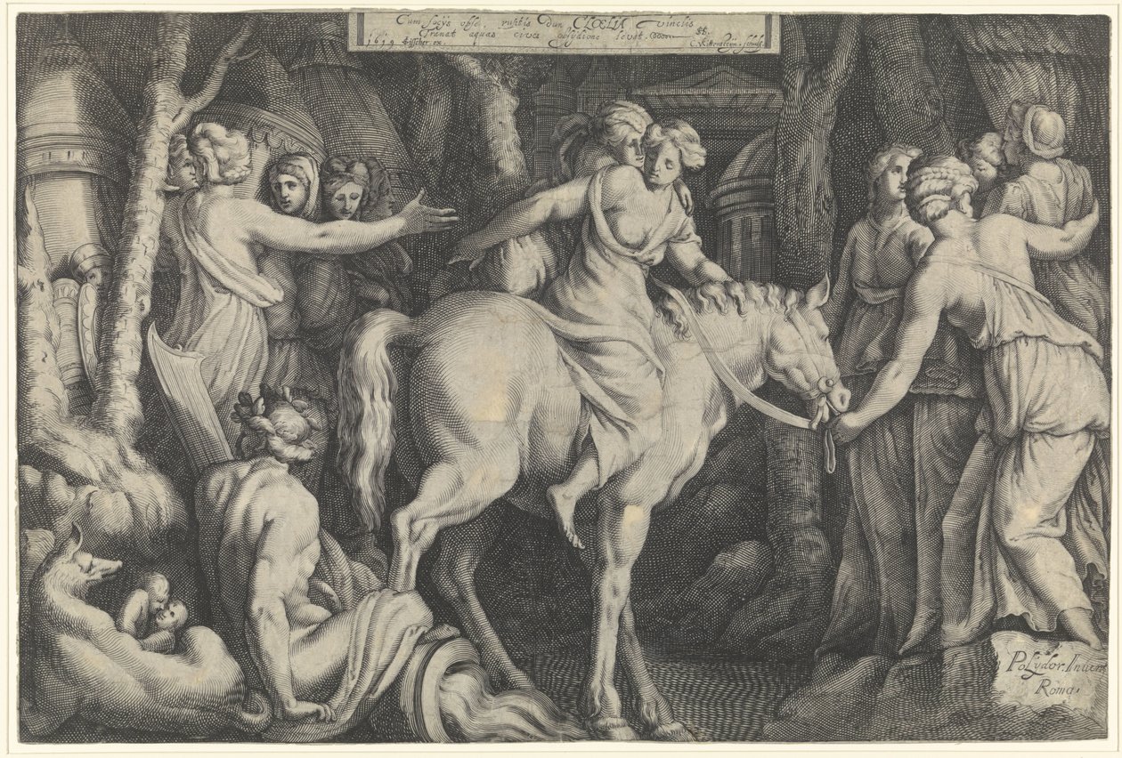 Fuite de Cloelia sur le Tibre - Cornelis van Kittensteyn