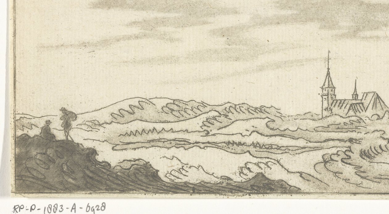 Paysage de dunes avec une église - Cornelis van Noorde