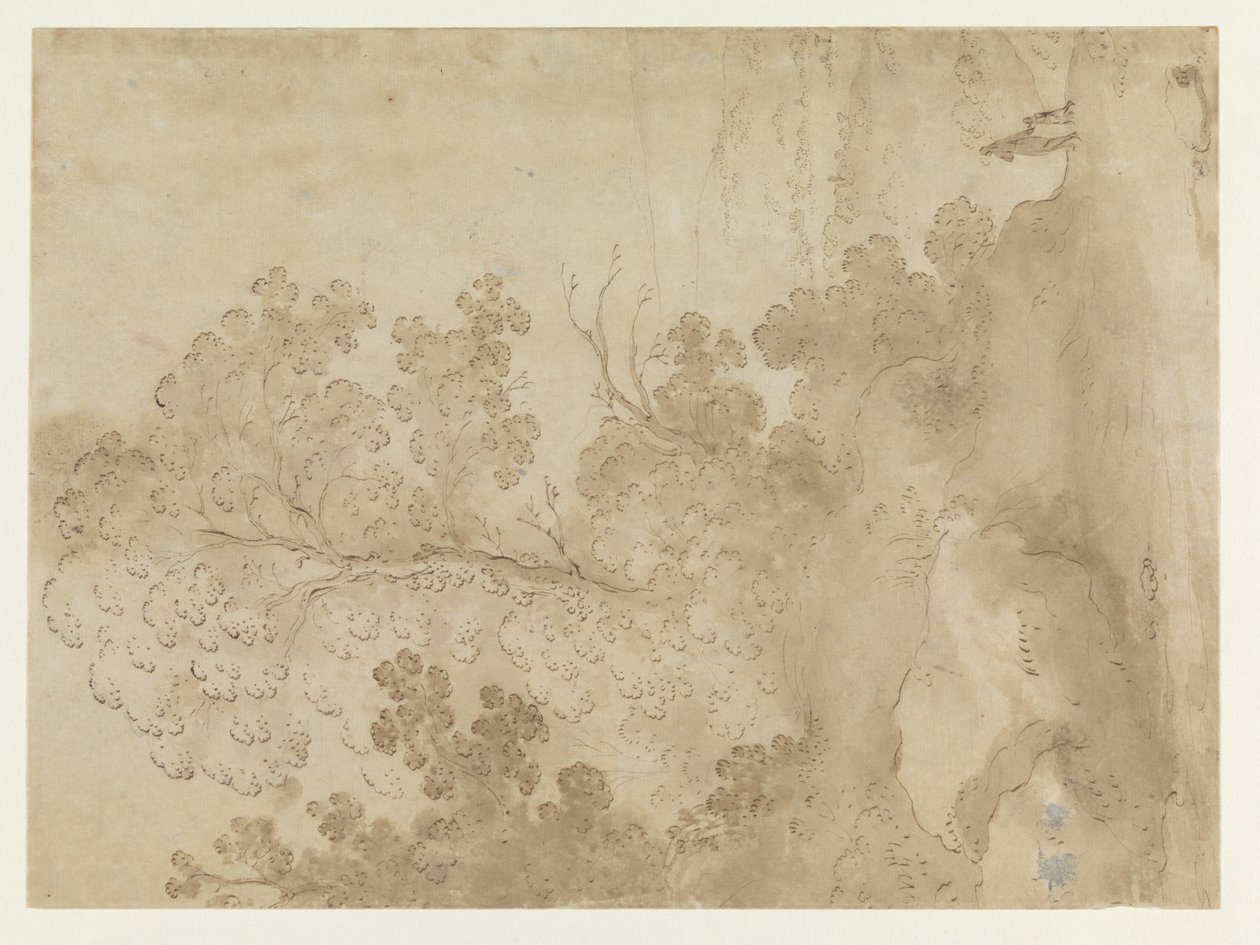 Paysage vallonné avec arbres - Cornelis van Poelenburch