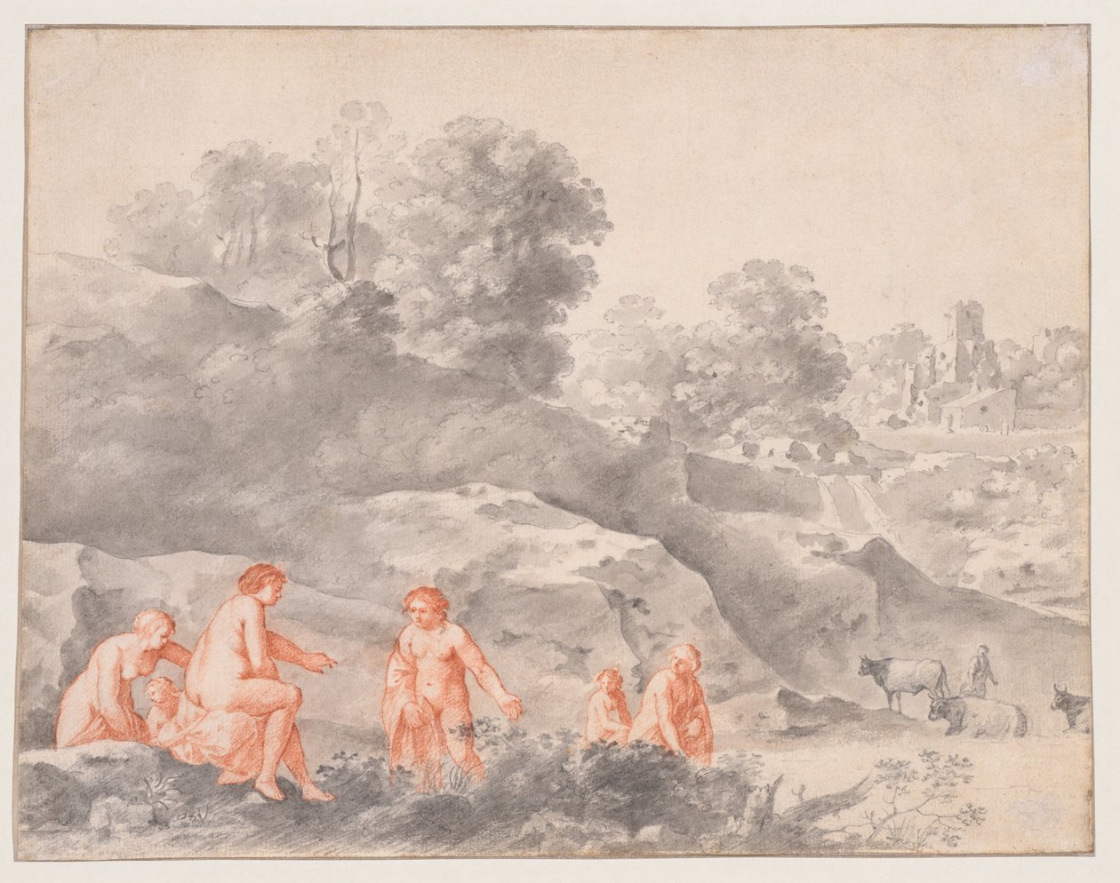 Nus dans un Paysage (peut-être Diane et Callisto) - Cornelis van Poelenburch