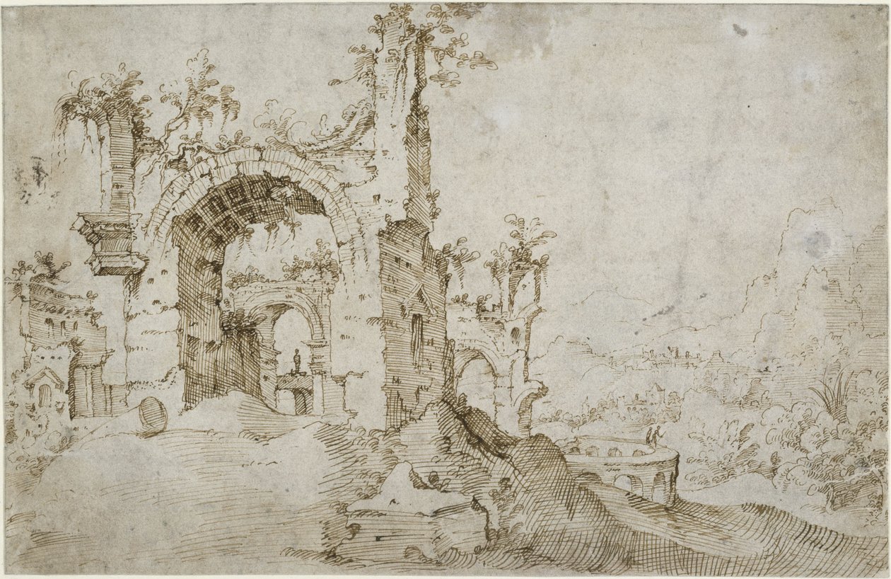 Paysage avec ruines - Cornelis van Poelenburch