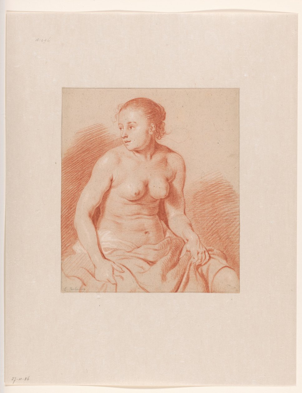Femme nue assise - Cornelis van Poelenburch