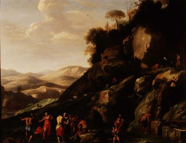 Paysans dansant dans un paysage - Cornelis van Poelenburgh or Poelenburch