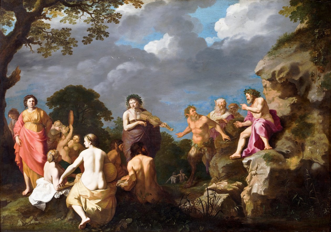 Le concours musical entre Apollon et Marsyas - Cornelis van Poelenburgh or Poelenburch